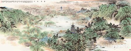 迎亚运，画杭州——读杨留义的城市山水画《最忆杭州》